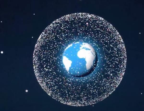 Space is becoming increasingly cluttered with debris. Credit: YouTube/United Nations University - EHS